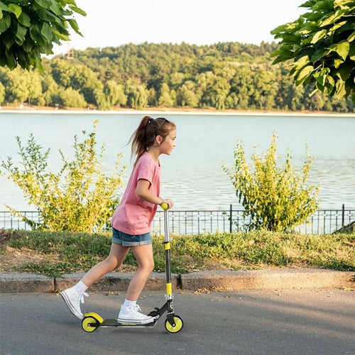 XQ Max Hopfällbar sparkcykel med fotbroms svart och limegrön