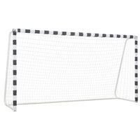 Fotbollsmål 300x160x90 cm metall svart och vit