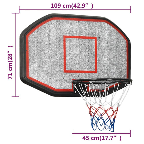 Basketkorg svart 109x71x3 cm polyeten