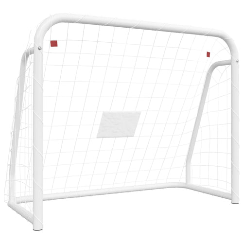 Fotbollsmål med nät vit 125x96x60 cm stål & polyester