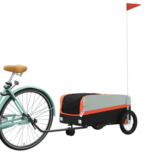 Cykelvagn svart och orange 30 kg järn