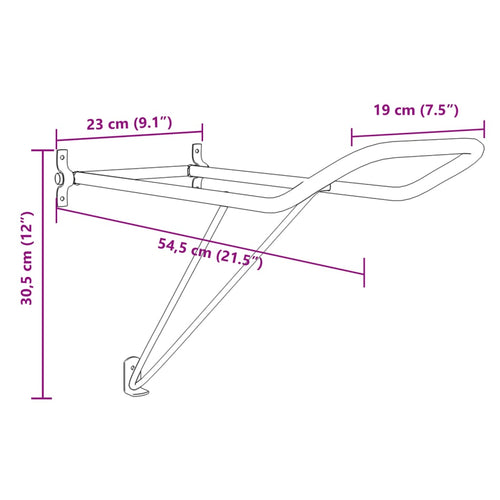 Hopfällbart sadelställ väggmonterat svart järn