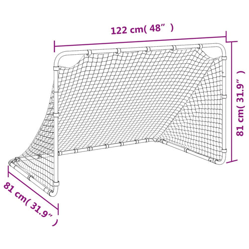 Fotbollsmål vit 122x81x81 cm stål