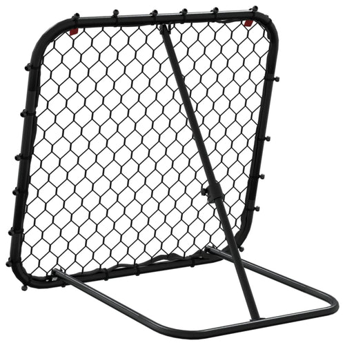 Fotbollsnät med rebounder justerbart svart 84x73x60-80 cm stål