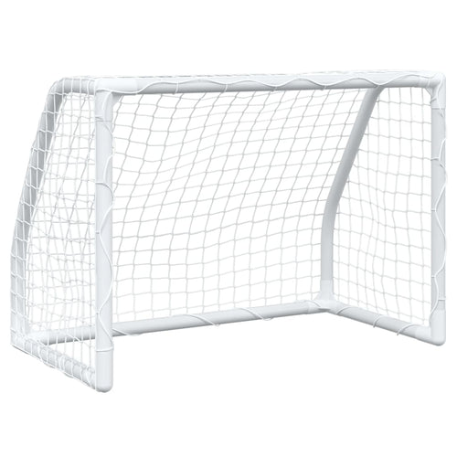 Barnfotbollsmål 2 st med boll vit 64x35x48 cm metall