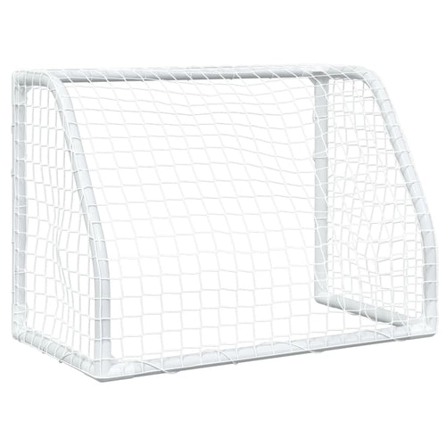 Barnfotbollsmål 2 st med boll vit 64x35x48 cm metall