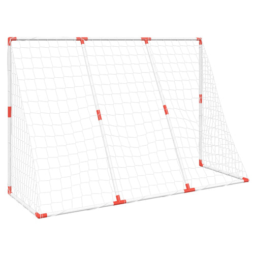 Barnfotbollsmål med bollar 2-i-1 vit 184x64x124 cm