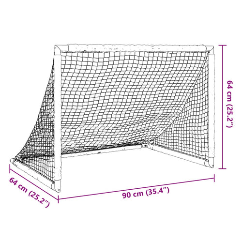 Barnfotbollsmål hopfällbar svart 90x64x64 cm