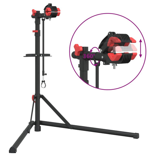 Cykelmonteringsställ hopfällbart 92-152 cm röd stål