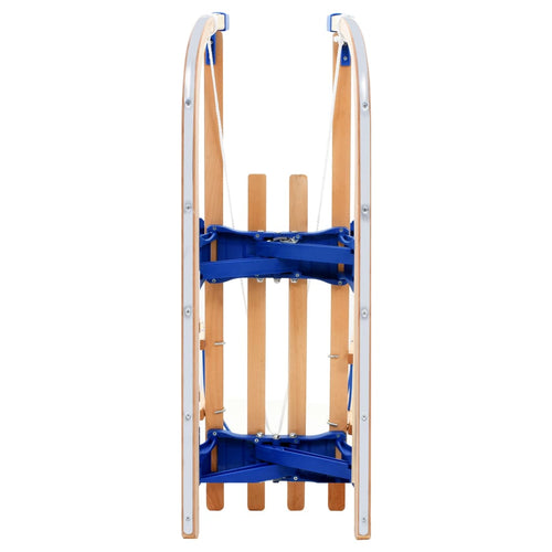 Hopfällbar kälke med ryggstöd trä 119 cm