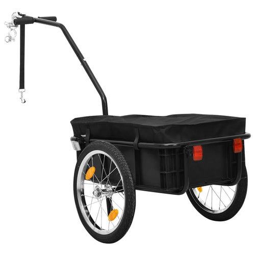 Cykelvagn/handkärra 155x60x83 cm stål svart