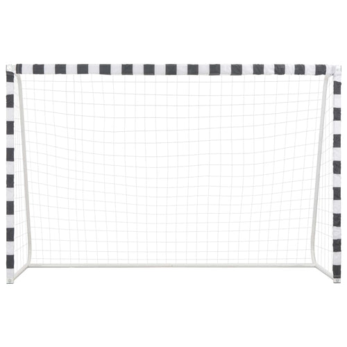 Fotbollsmål 300x200x90 cm metall svart och vit