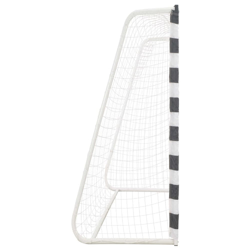 Fotbollsmål 300x200x90 cm metall svart och vit