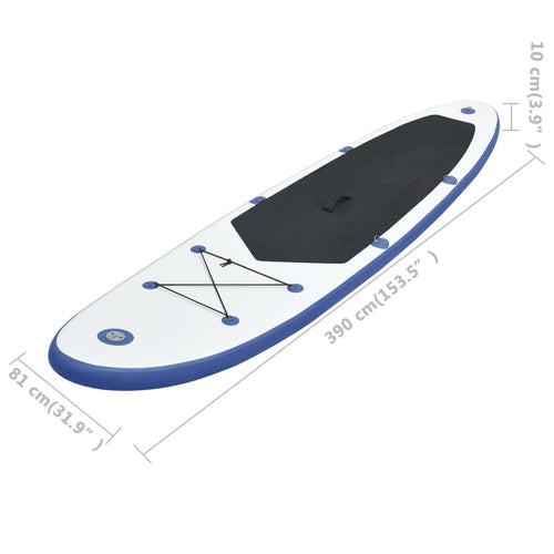 SUP surfingbräda uppblåsbar blå och vit