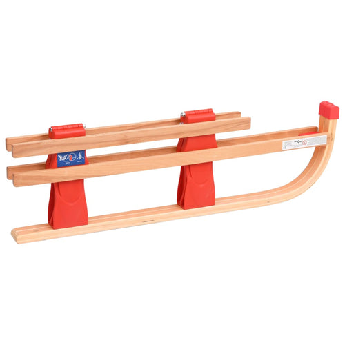 Hopfällbar kälke med ryggstöd 119 cm trä