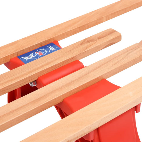 Hopfällbar kälke med ryggstöd 119 cm trä
