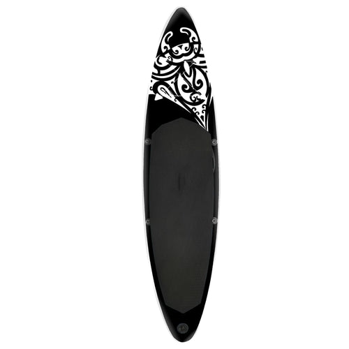 SUP-bräda uppblåsbar 305x76x15 cm svart