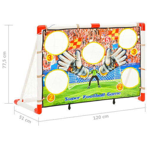 Fotbollsmål med bakgrund 120x51x77,5 cm