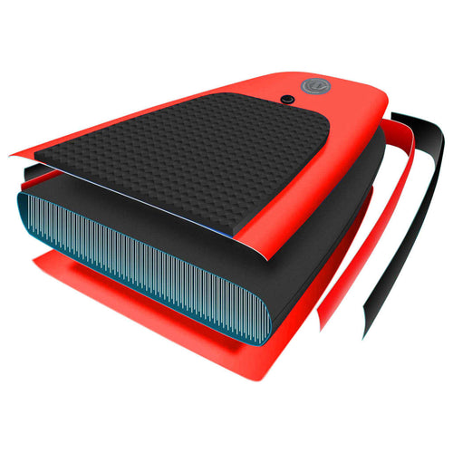 Upplåsbar SUP-bräda set röd 300x76x10 cm