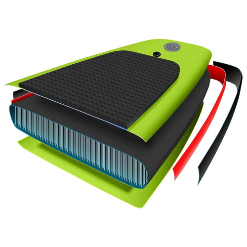 Upplåsbar SUP-bräda set grön 300x76x10 cm
