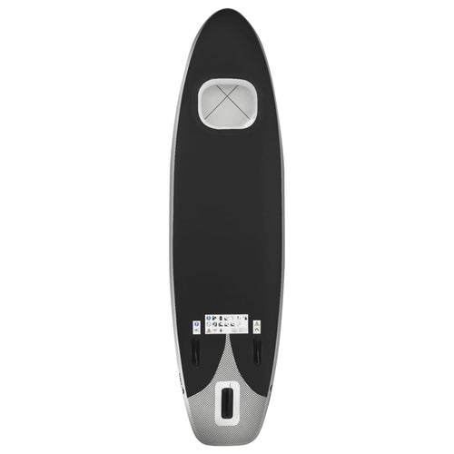 Upplåsbar SUP-bräda set svart 300x76x10 cm