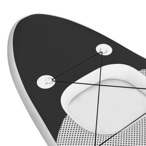 Upplåsbar SUP-bräda set svart 300x76x10 cm