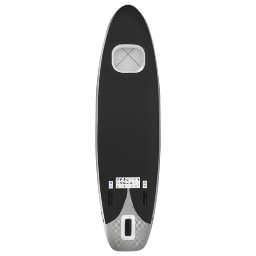 Upplåsbar SUP-bräda set svart 330x76x10 cm