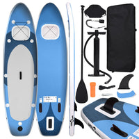 Upplåsbar SUP-bräda set blå 360x81x10 cm