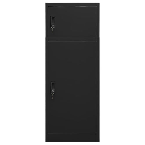 Sadelskåp svart 53x53x140 cm stål