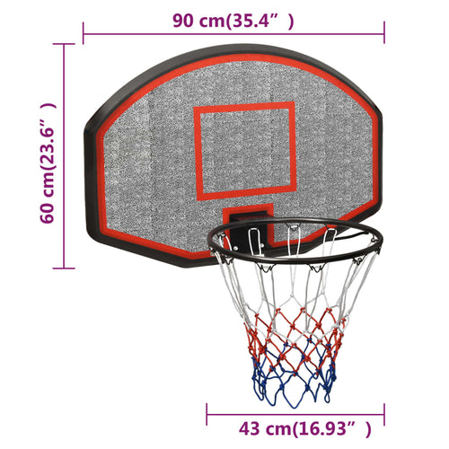 Basketkorg svart 90x60x2 cm polyeten