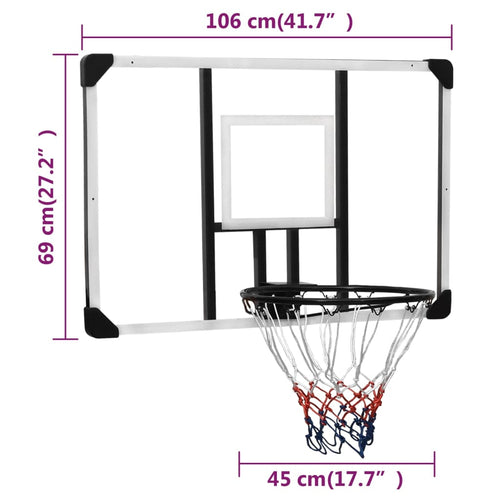 Basketkorg transparent 106x69x3 cm polykarbonat