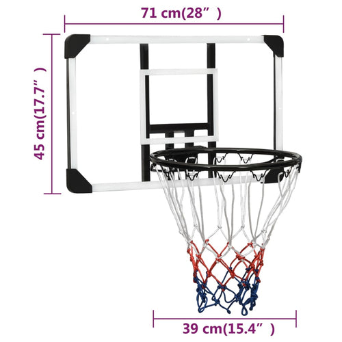 Basketkorg transparent 71x45x2,5 cm polykarbonat