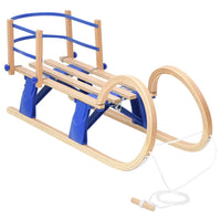 Hopfällbar kälke med ryggstöd 110 cm plywood
