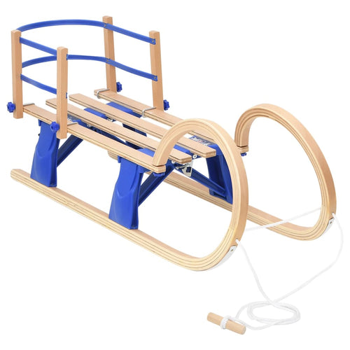 Hopfällbar kälke med ryggstöd 110 cm plywood