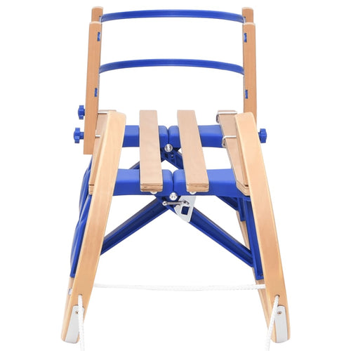 Hopfällbar kälke med ryggstöd 110 cm plywood