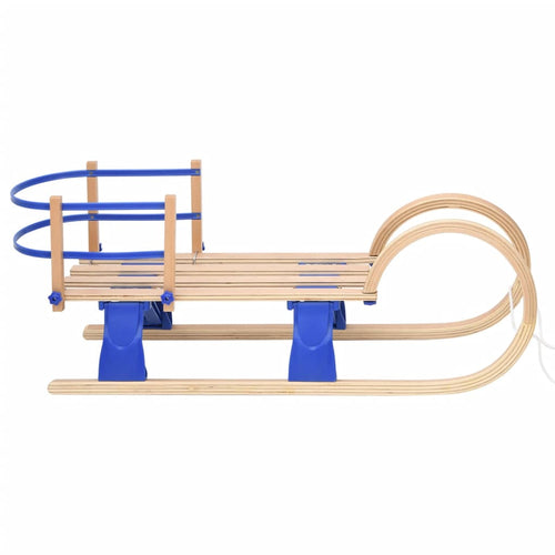 Hopfällbar kälke med ryggstöd 110 cm plywood