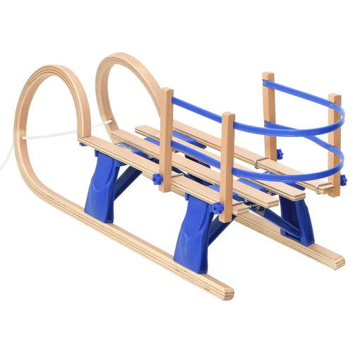 Hopfällbar kälke med ryggstöd 110 cm plywood