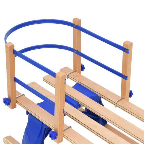 Hopfällbar kälke med ryggstöd 110 cm plywood