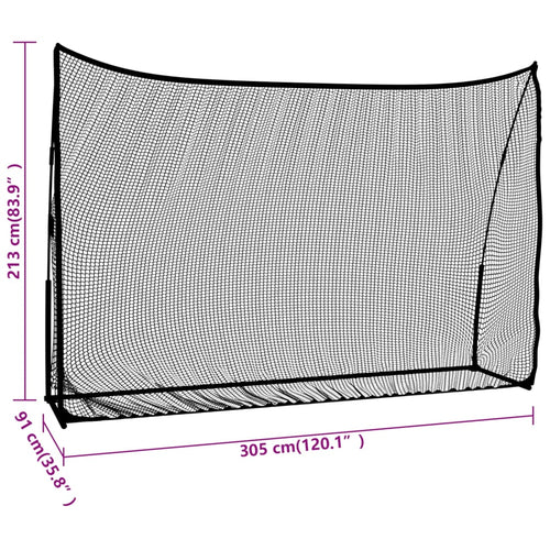 Övningsnät för golf svart och röd 305x91x213 cm Polyester