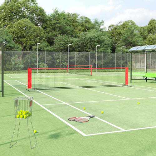 Tennisnät svart och röd 500x100x87 cm polyester