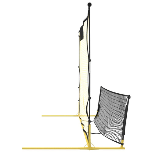 Fotbollsnät med rebounder svart och gul 183x85x120 cm polyester