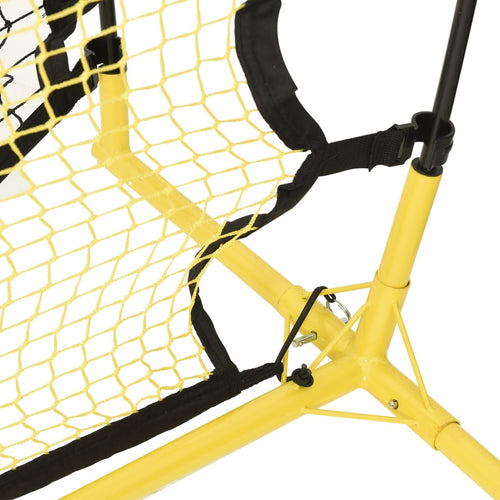 Fotbollsnät med rebounder svart och gul 183x85x120 cm polyester
