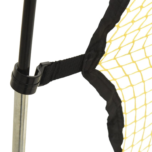 Fotbollsnät med rebounder svart och gul 183x85x120 cm polyester