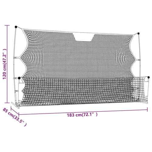 Fotbollsnät med rebounder svart och gul 183x85x120 cm polyester