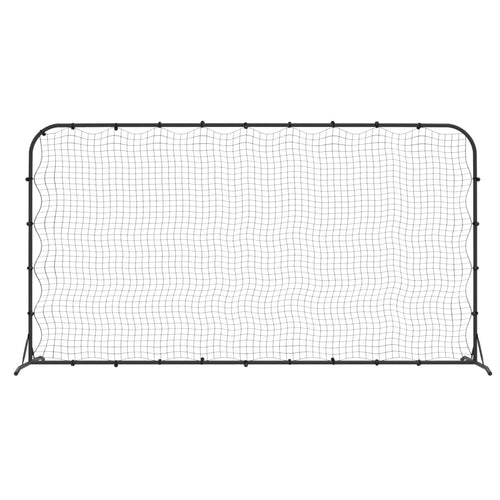 Fotbollsnät med rebounder svart 366x90x183 cm HDPE