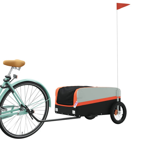 Cykelvagn svart och orange 30 kg järn