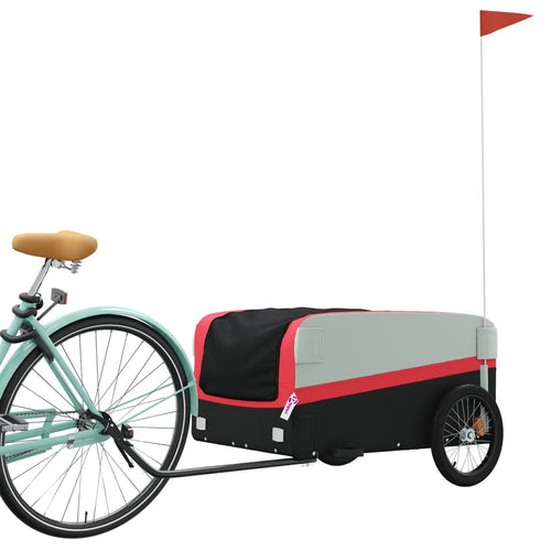 Cykelvagn svart och röd 45 kg järn