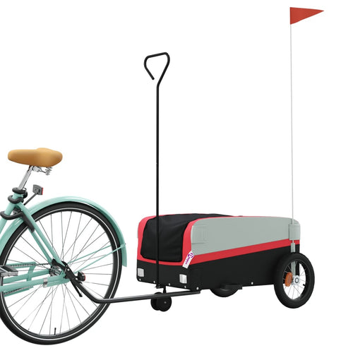 Cykelvagn svart och röd 30 kg järn