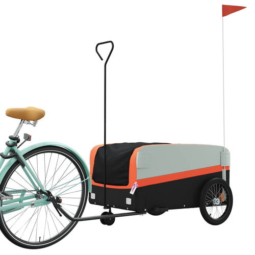 Cykelvagn svart och orange 45 kg järn