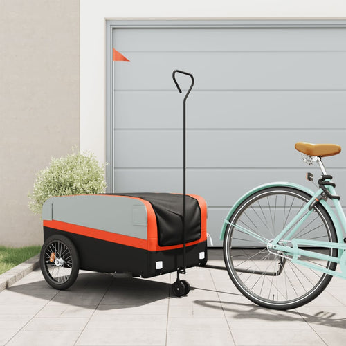 Cykelvagn svart och orange 45 kg järn